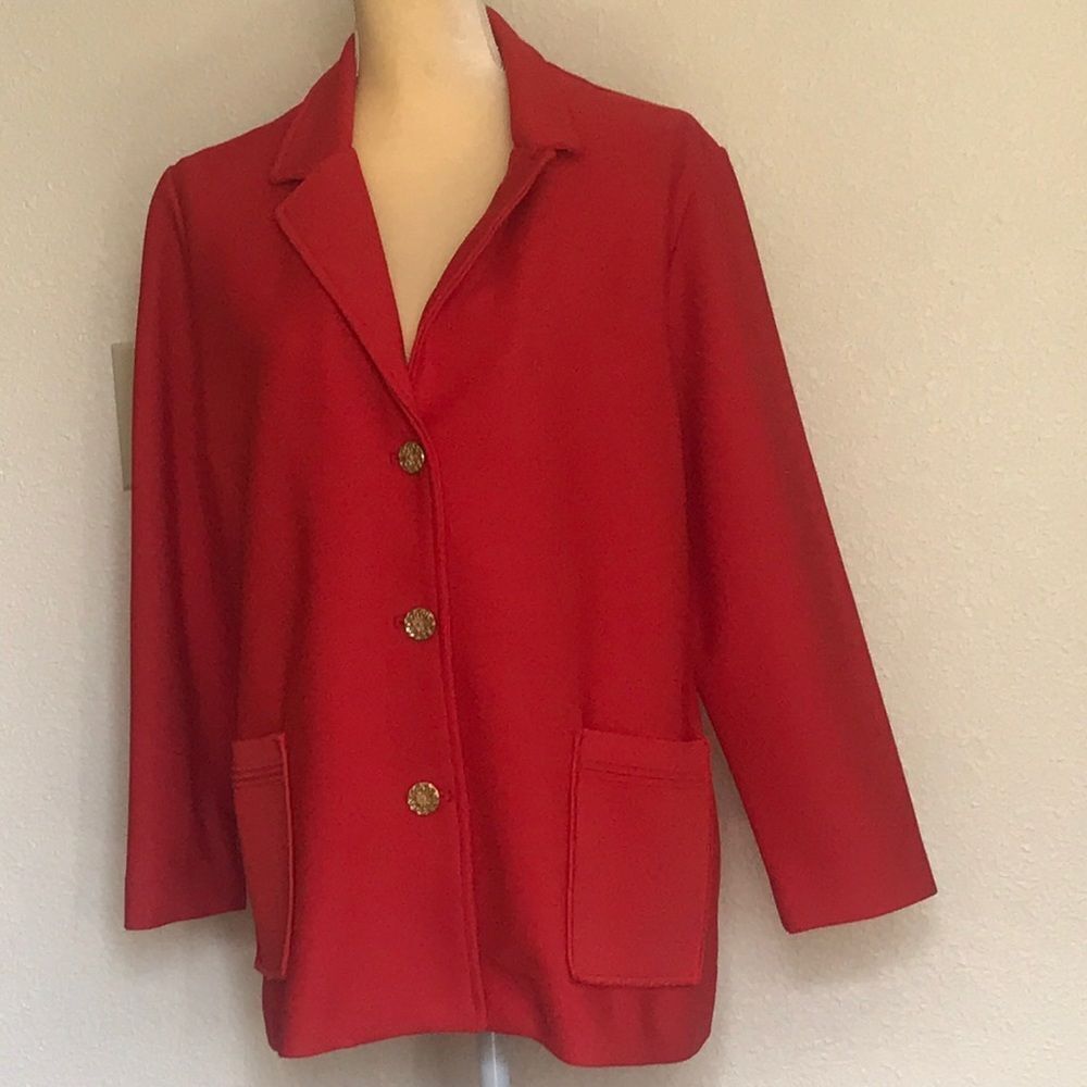 HEDY KNITS OF CALIFORNIA THE ARISTOCRAT OF KNITWEAR CARDIGAN COAT SIZE 14